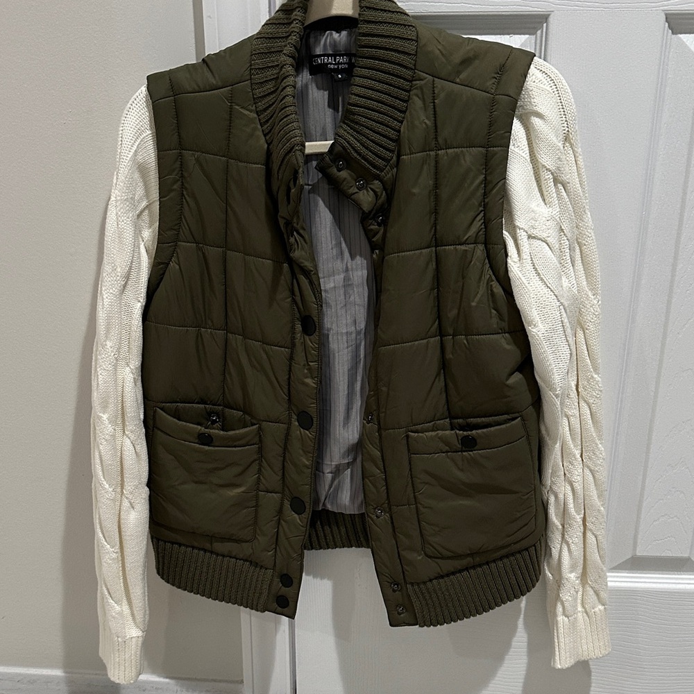 Central Park West Olive and Cream Jacket